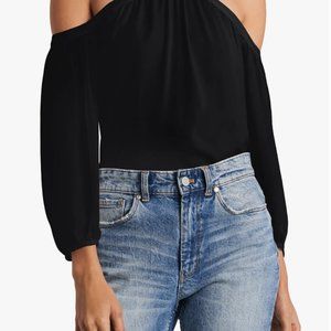 1.STATE Off the Shoulder Sheer Chiffon Blouse